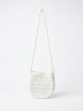 Custom Made White Crochet Crossbody Bag